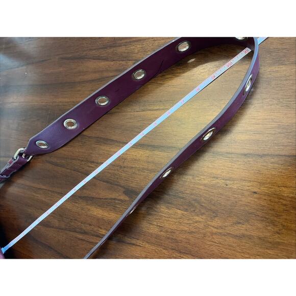 Burgundy Faux Leather With Gold Grommet Accents Crossbody Purse Boho Fallcore - Picture 4 of 10